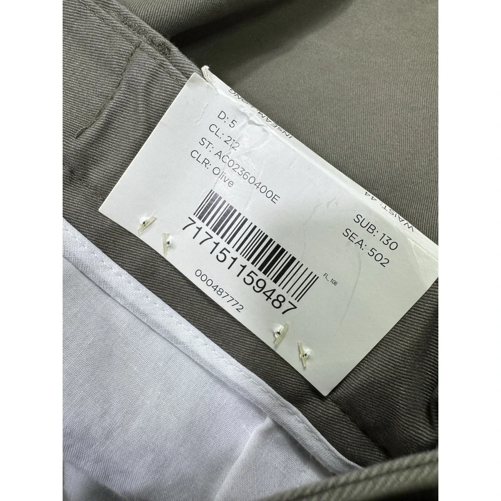 Harbor Bay Men Shorts 44 Olive Green Pleated Chino Golf Dad Casual Cotton Canvas